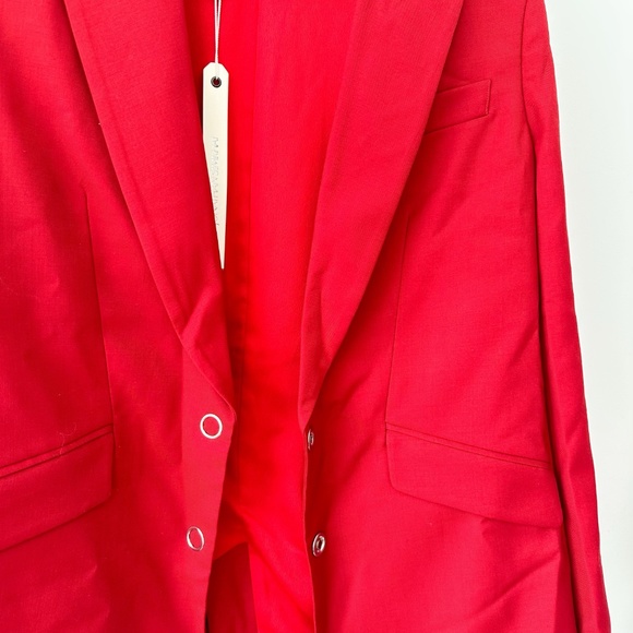 NWT Jonathan Simkhai Snap-detailed Red Wool Blazer - Picture 6 of 13
